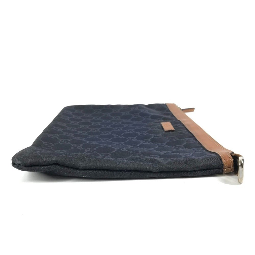 GUCCI 286209 GG logo all-over pattern pouch bag clutch leather nylon men's - Picture 3 of 10